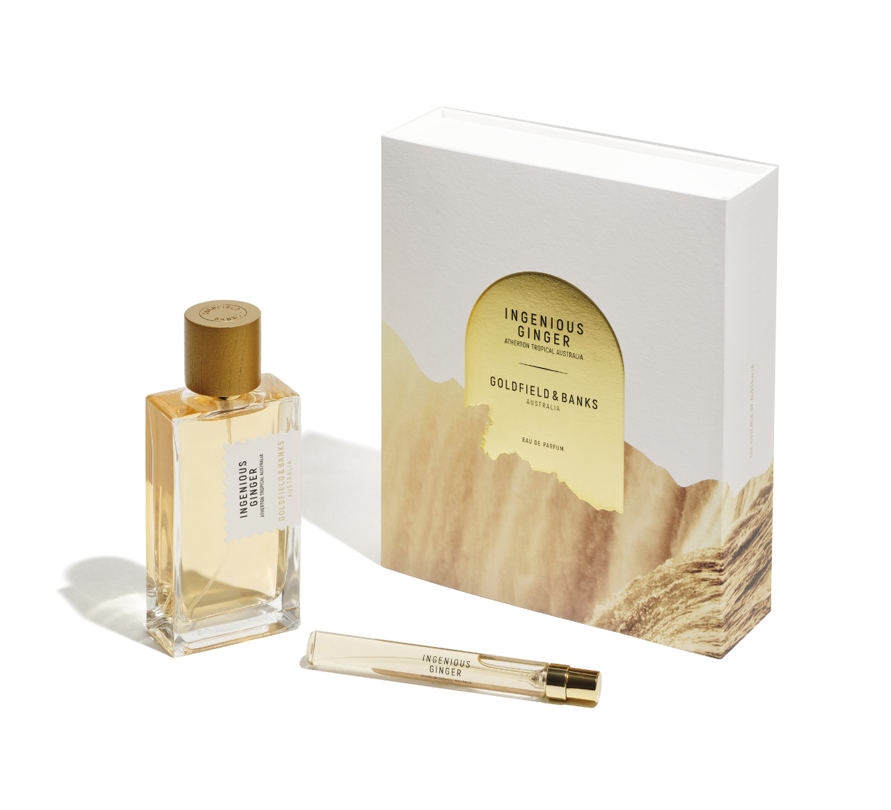 Ingenious Ginger Holiday Gift Set with Eau de Parfum and travel spray in elegant embossed box