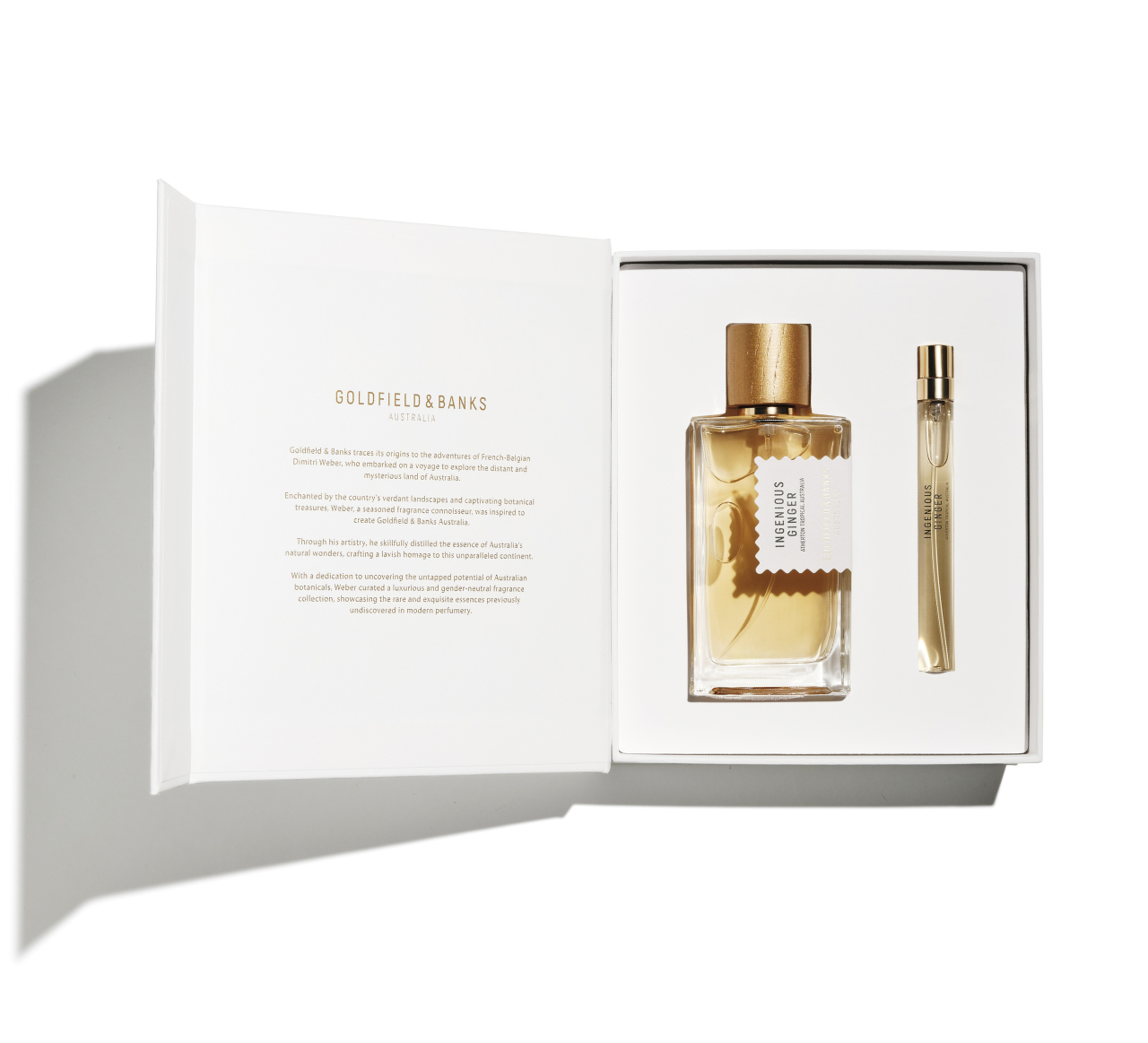 Ingenious Ginger Holiday Gift Set with Eau de Parfum and travel spray in embossed box